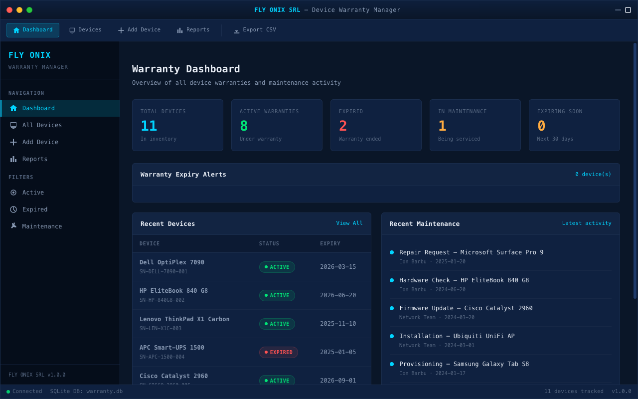 Device Warranty Manager screenshot
